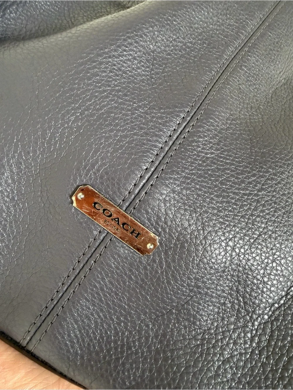 Coach Vintage Avery Park Purple Pebbled Leather Hobo Shoulder Bag Handbag F23309
